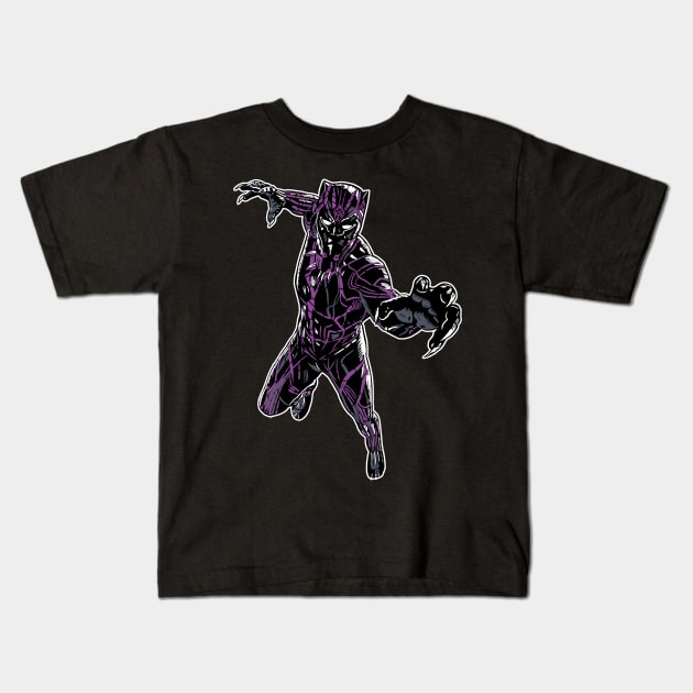 Black Panther Kids T-Shirt by Black Snow Comics